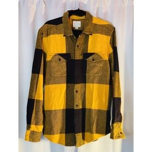 American Eagle Outfitters Shacket Plaid Shirt Jacket Black Yellow New NWT Large